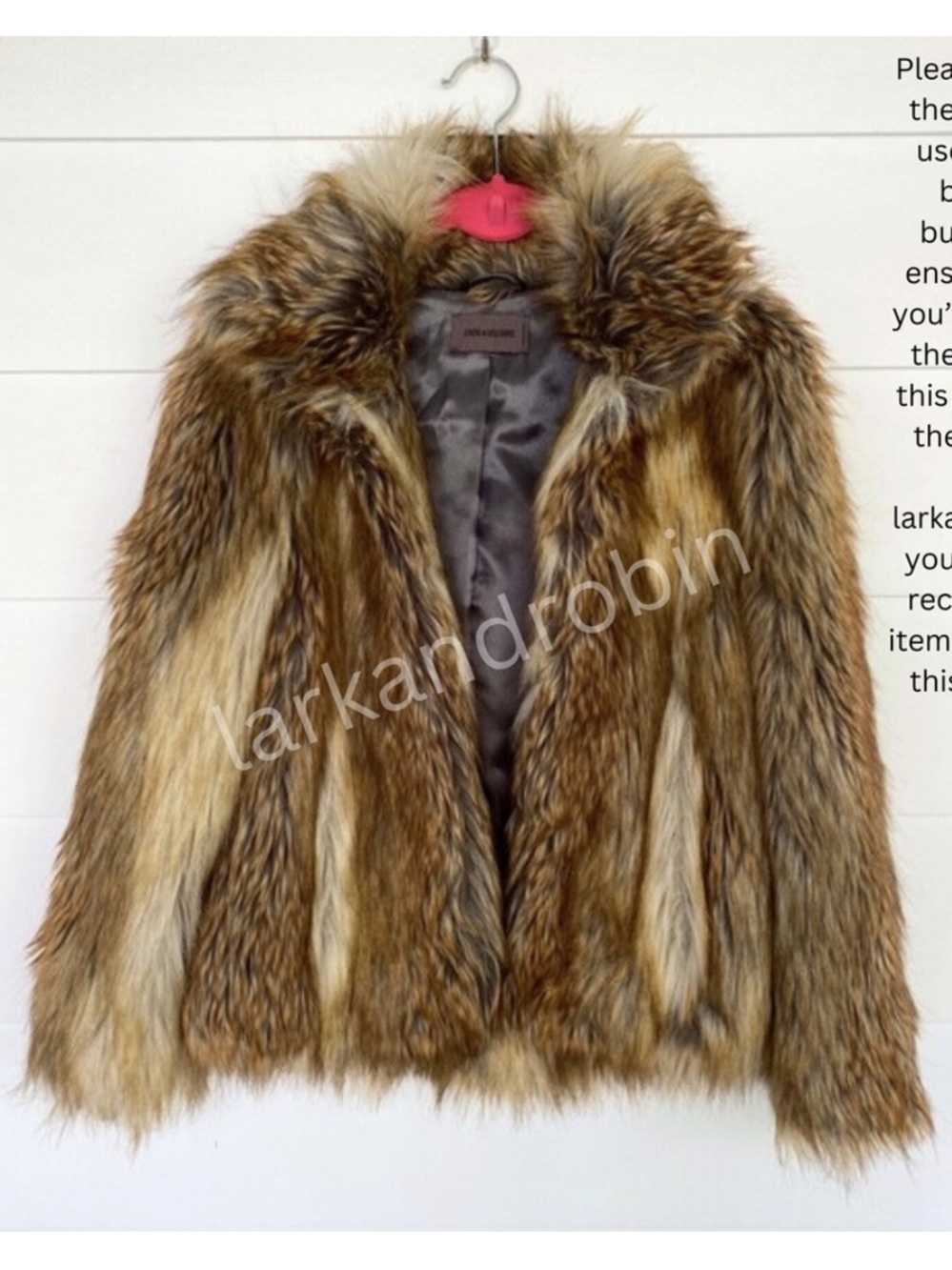 Zadig & Voltaire Fame Faux Fur Jacket Small